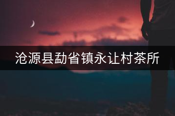 滄源縣勐省鎮(zhèn)永讓村茶所