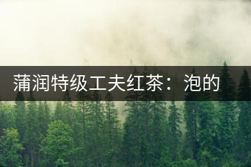 蒲潤特級工夫紅茶：泡的方便，喝的舒適