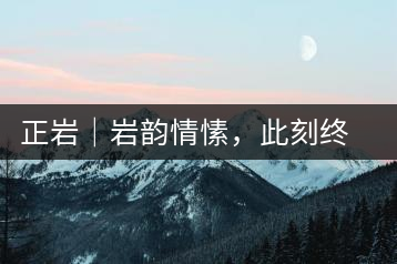 正巖｜巖韻情愫，此刻終得