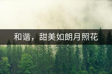 和諧，甜美如朗月照花