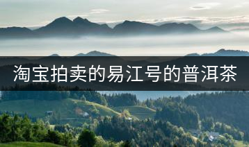淘寶拍賣的易江號的普洱茶怎么樣？