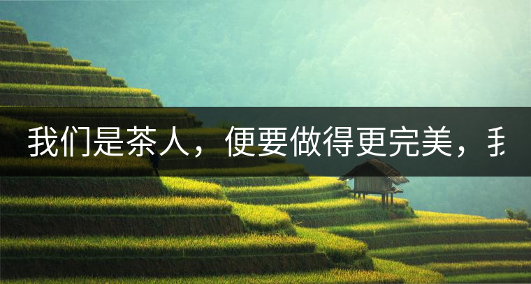 我們是茶人，便要做得更完美，我們是茶客，便要懂得沉默...我們是茶人，便要做得更完美，我們是茶客，便要懂得沉默！
