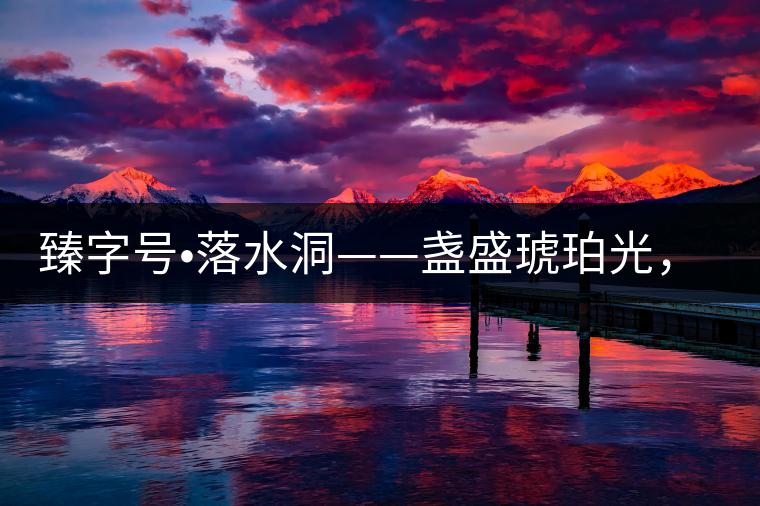 臻字號?落水洞——盞盛琥珀光，柔甜入人心