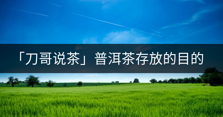 「刀哥說(shuō)茶」普洱茶存放的目的，是為了轉(zhuǎn)化它的苦澀生青