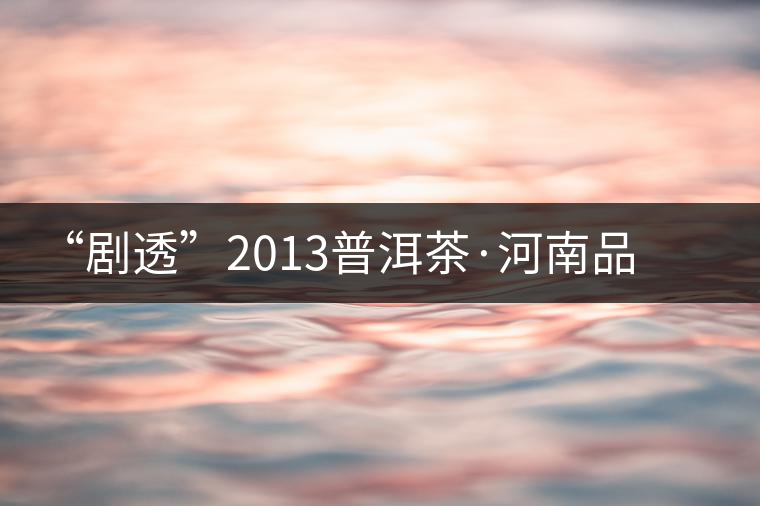 “劇透”2013普洱茶·河南品鑒展示會(huì)