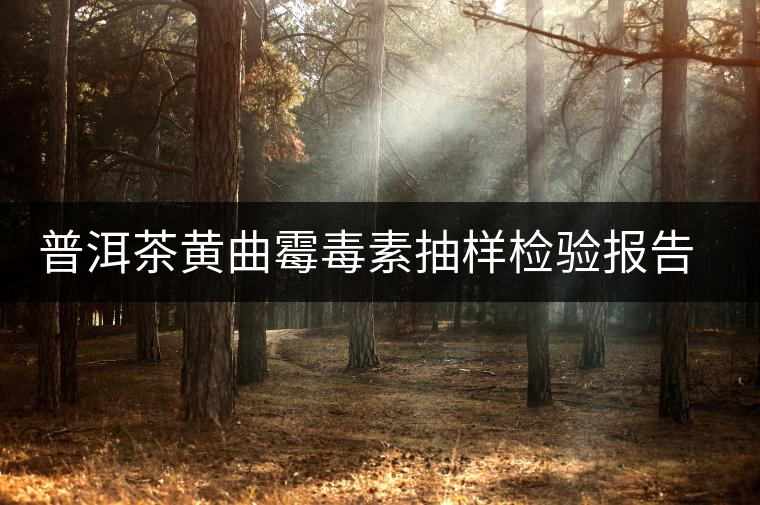 普洱茶黃曲霉毒素抽樣檢驗報告出爐 普洱茶黃曲霉毒素抽樣檢驗報告出爐