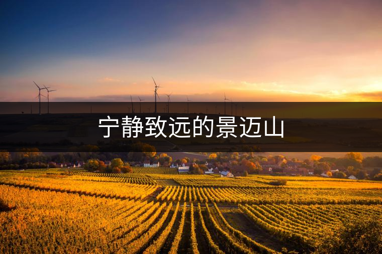 寧?kù)o致遠(yuǎn)的景邁山