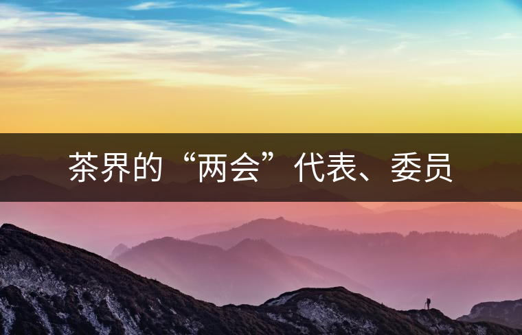 茶界的“兩會(huì)”代表、委員