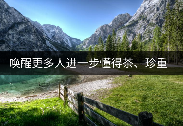 喚醒更多人進(jìn)一步懂得茶、珍重茶、享受茶