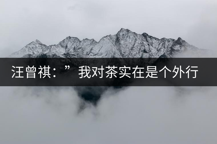 汪曾祺：”我對茶實在是個外行“
