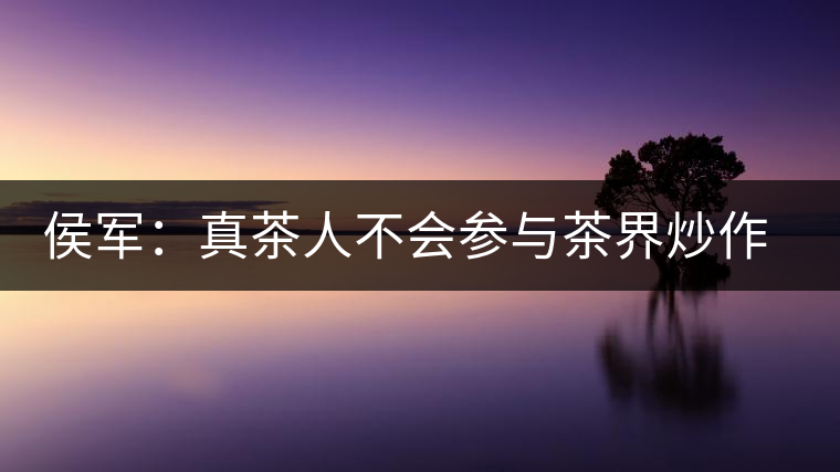 侯軍:真茶人不會參與茶界炒作之風 侯軍:真茶人不會參與茶界炒作之風