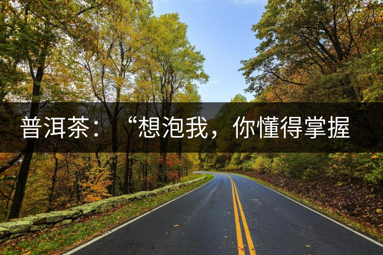 普洱茶：“想泡我，你懂得掌握‘火候’嗎？”