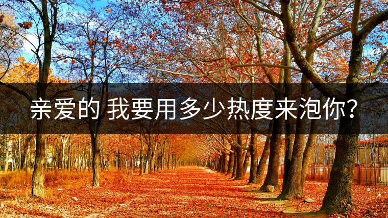 親愛的 我要用多少熱度來泡你？