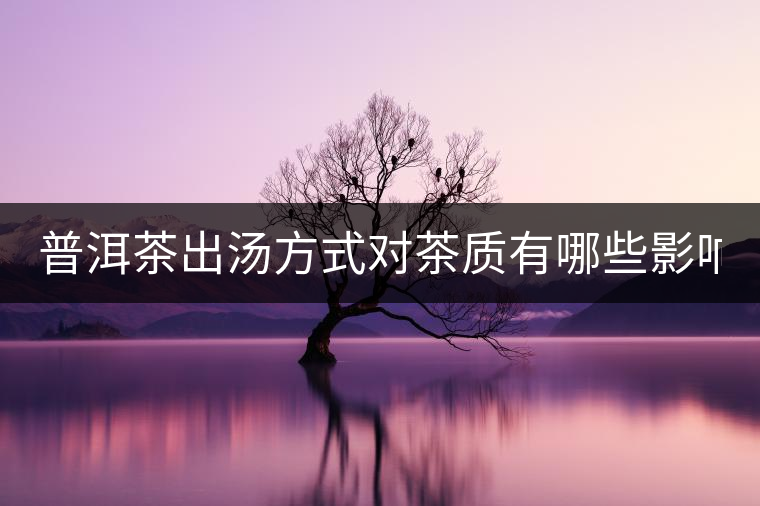 普洱茶出湯方式對(duì)茶質(zhì)有哪些影響？