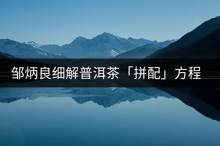 鄒炳良細(xì)解普洱茶「拼配」方程式 鄒炳良細(xì)解普洱茶「拼配」方程式