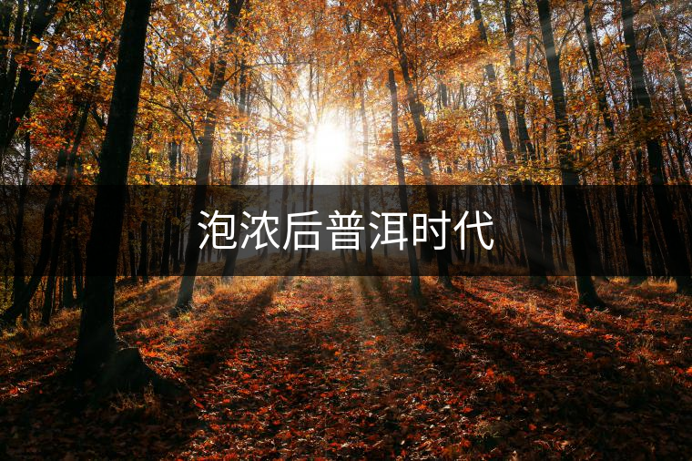 泡濃后普洱時(shí)代