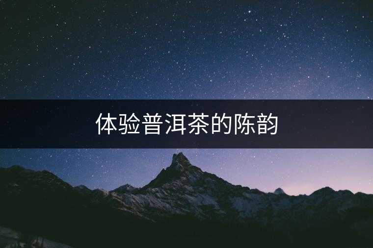 體驗(yàn)普洱茶的陳韻 體驗(yàn)普洱茶的陳韻