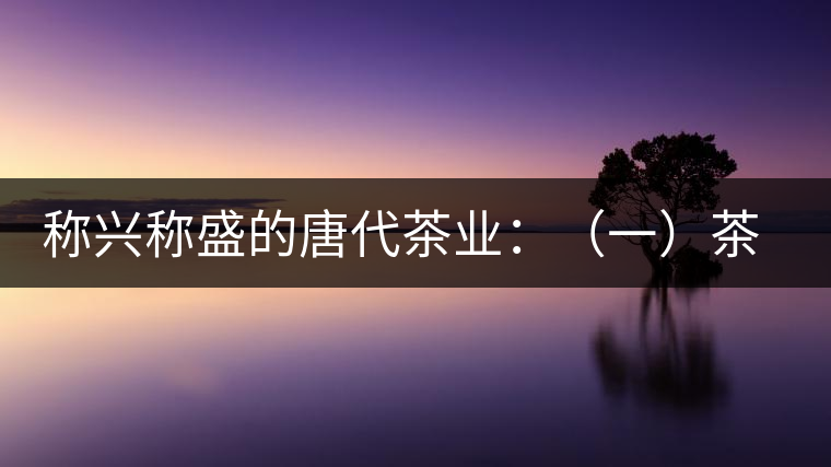 稱興稱盛的唐代茶業(yè):(一)茶禪的相互吸收和促進(jìn) 稱興稱盛的唐代茶業(yè):(一)茶禪的相互吸收和促進(jìn)