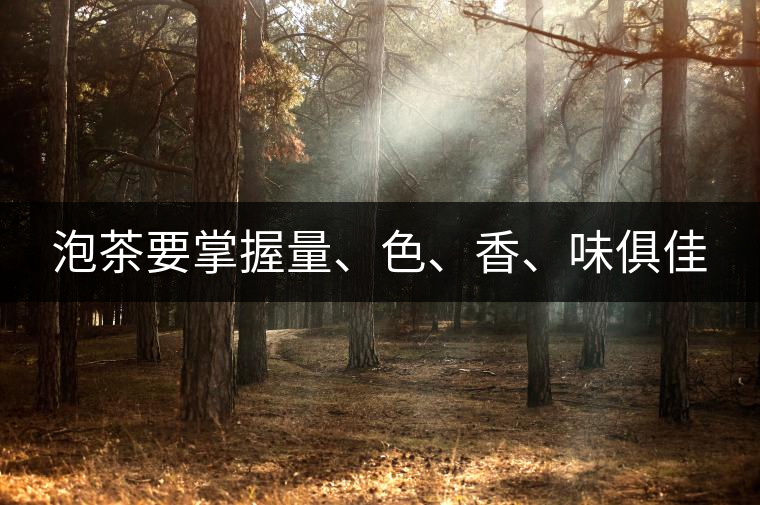 泡茶要掌握量、色、香、味俱佳