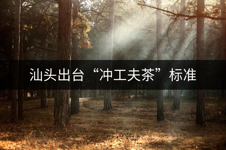 汕頭出臺(tái)“沖工夫茶”標(biāo)準(zhǔn)