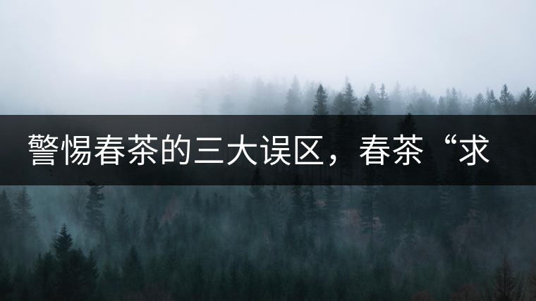 警惕春茶的三大誤區(qū)，春茶“求早”不如“求好”！