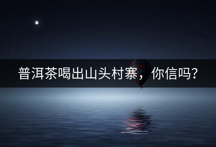 普洱茶喝出山頭村寨，你信嗎？