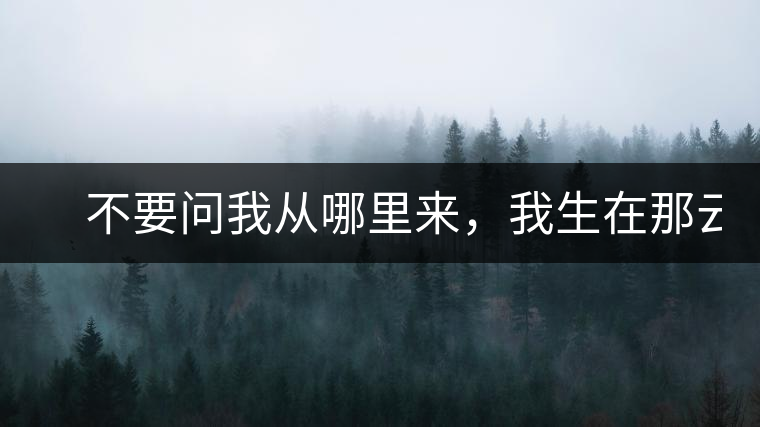 　不要問我從哪里來，我生在那云霧深處。