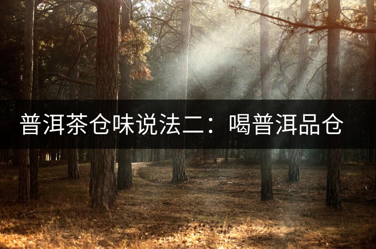 普洱茶倉味說法二:喝普洱品倉味 普洱茶倉味說法二:喝普洱品倉味