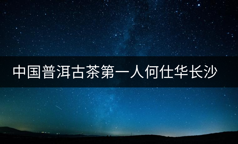 中國(guó)普洱古茶第一人何仕華長(zhǎng)沙暢談普洱