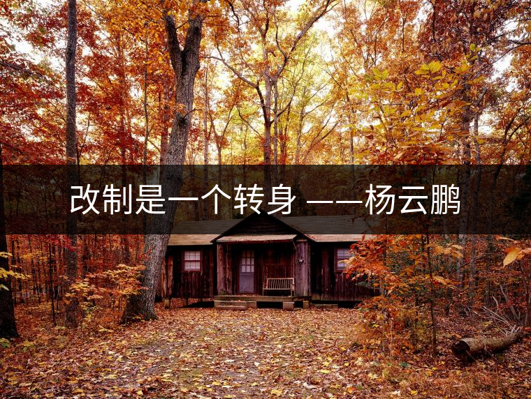 改制是一個轉(zhuǎn)身 ——楊云鵬 改制是一個轉(zhuǎn)身 ——楊云鵬