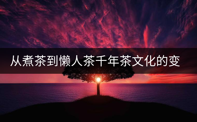 從煮茶到懶人茶千年茶文化的變遷