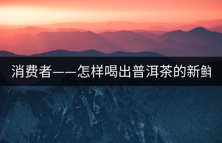 消費(fèi)者——怎樣喝出普洱茶的新鮮？