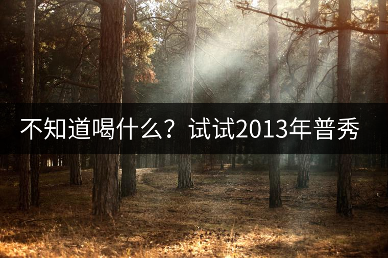 不知道喝什么？試試2013年普秀品味板山吧！