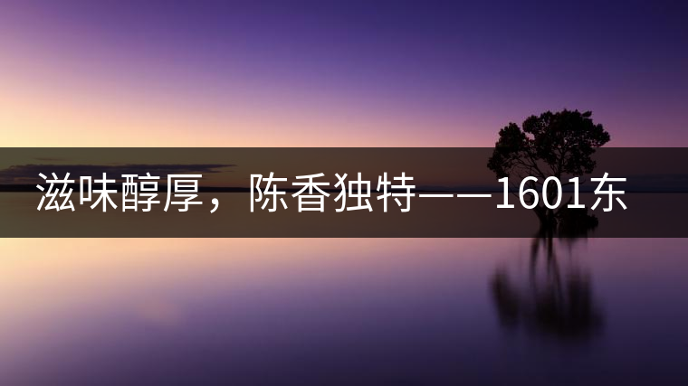 滋味醇厚，陳香獨(dú)特——1601東方美韻品鑒