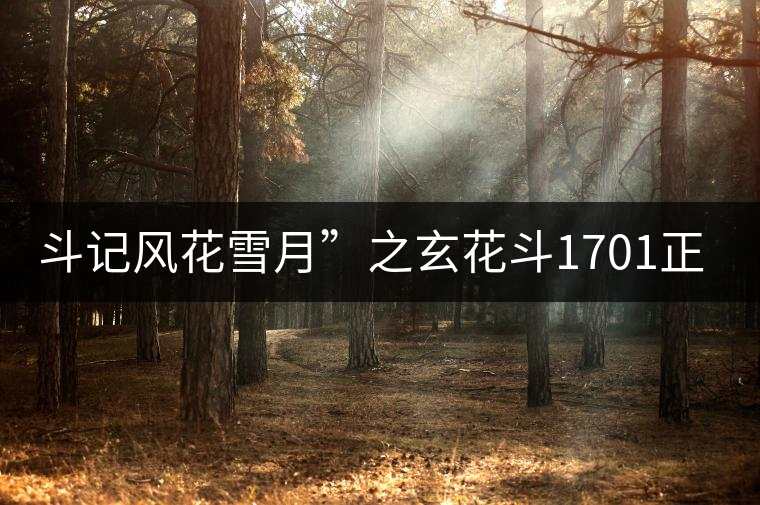 斗記風花雪月”之玄花斗1701正式上市