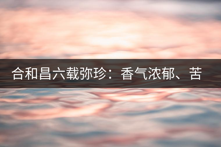 合和昌六載彌珍：香氣濃郁、苦澀均衡