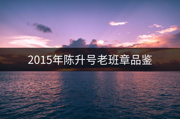 2015年陳升號老班章品鑒