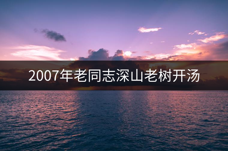 2007年老同志深山老樹開湯 2007年老同志深山老樹開湯