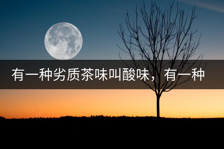 有一種劣質(zhì)茶味叫酸味，有一種優(yōu)質(zhì)茶味也叫酸味