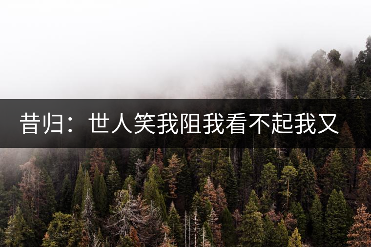 昔歸：世人笑我阻我看不起我又如何？我還是我