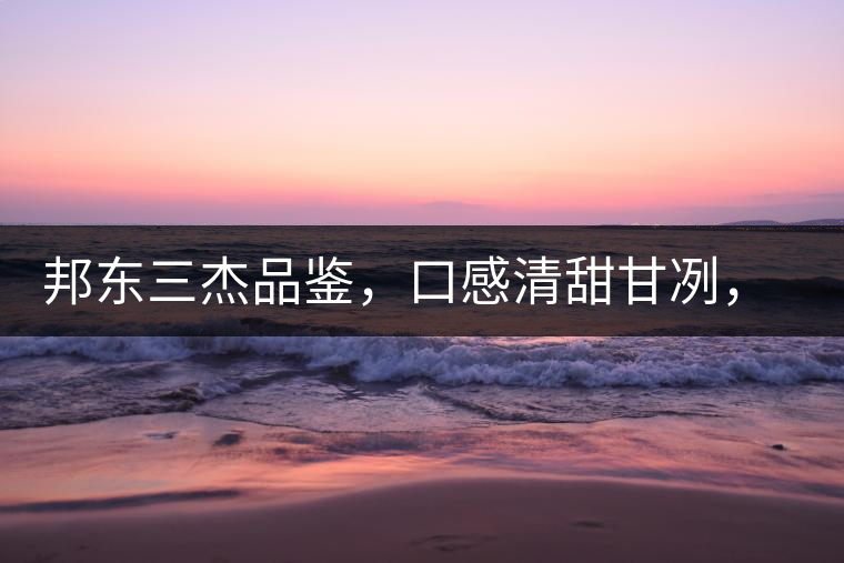 邦東三杰品鑒，口感清甜甘冽，香氣富于變化