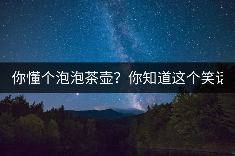 你懂個泡泡茶壺？你知道這個笑話嗎？