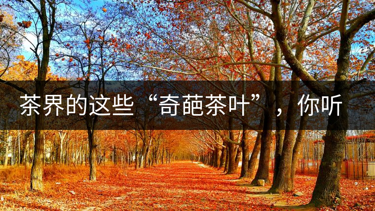 茶界的這些“奇葩茶葉”，你聽(tīng)說(shuō)過(guò)嗎？