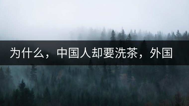 為什么，中國人卻要洗茶，外國人怎么不洗？