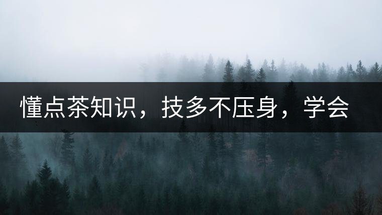 懂點(diǎn)茶知識(shí)，技多不壓身，學(xué)會(huì)這些秒變茶藝高手