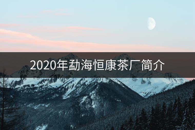2020年勐海恒康茶廠簡介