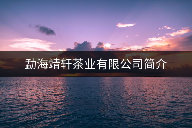 勐海靖軒茶業(yè)有限公司簡(jiǎn)介 勐海靖軒茶業(yè)有限公司簡(jiǎn)介