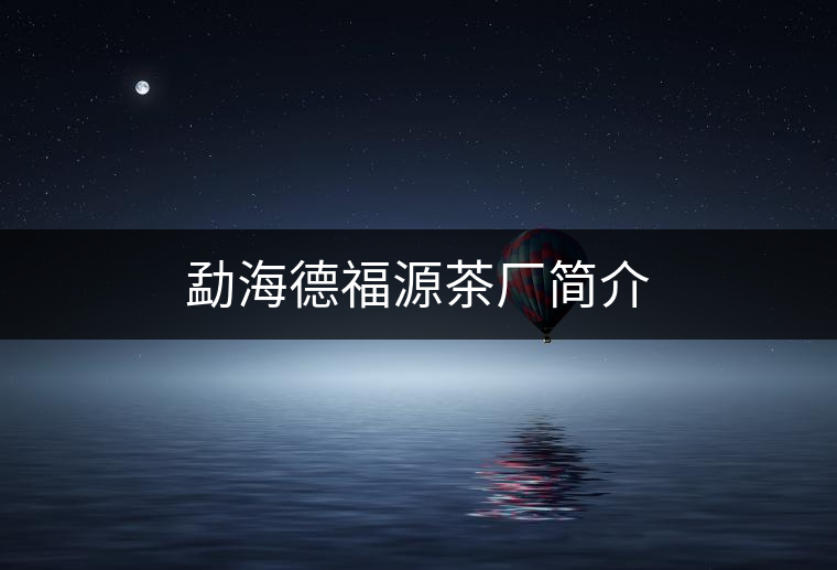 勐海德福源茶廠簡(jiǎn)介 勐海德福源茶廠簡(jiǎn)介