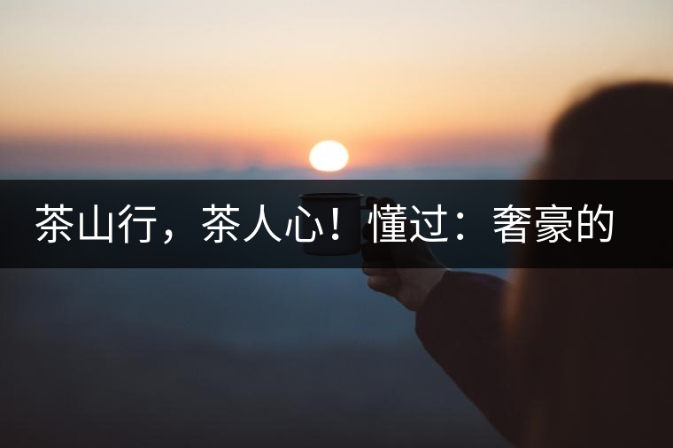 茶山行，茶人心！懂過：奢豪的性價比之王