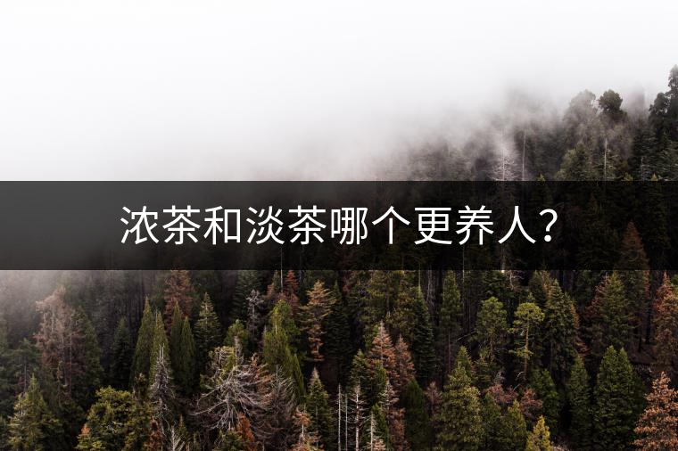 濃茶和淡茶哪個更養(yǎng)人？